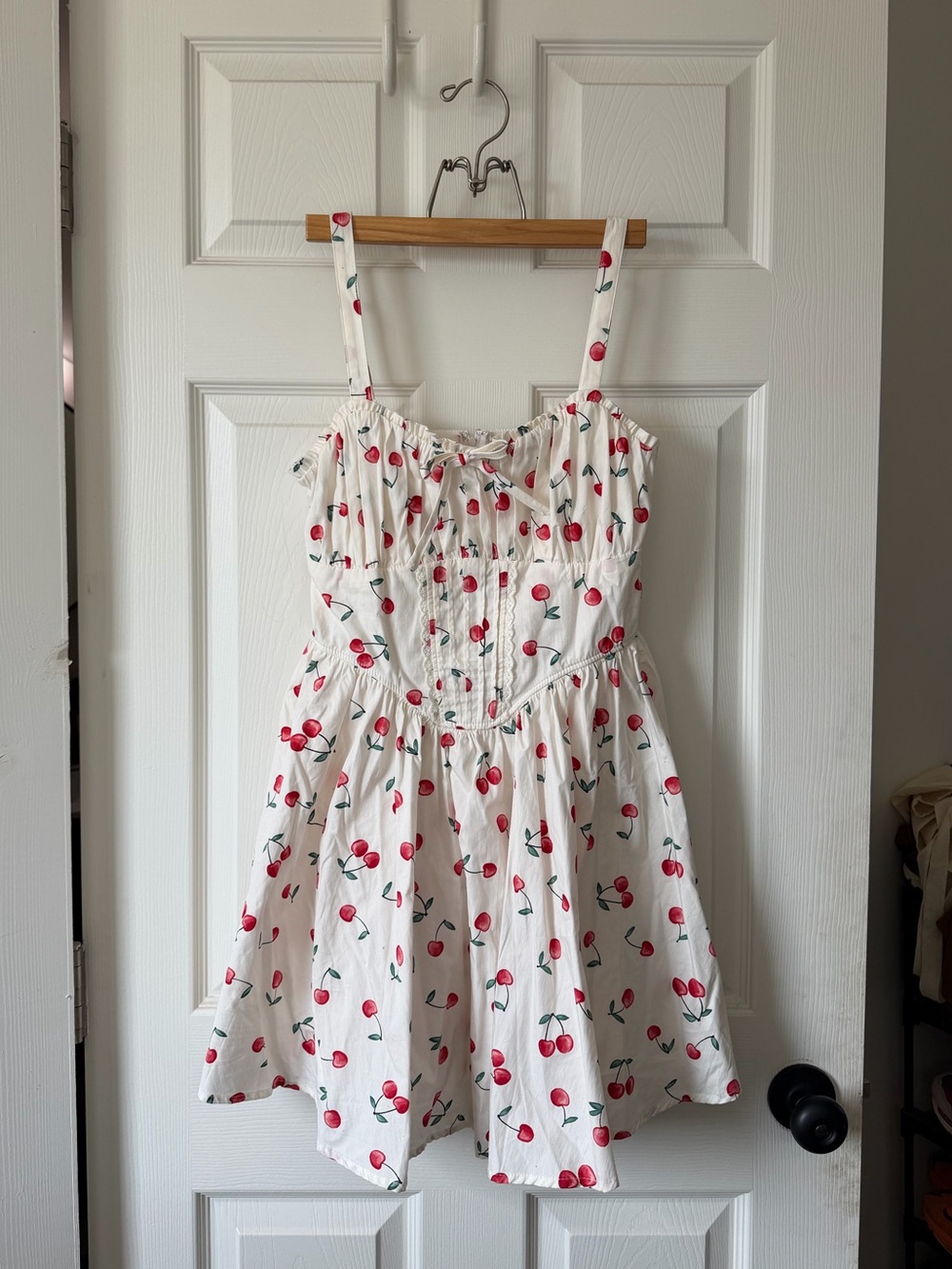 TRIXXI CHERRY PATTERN BABYDOLL DRESS